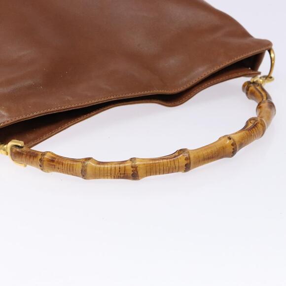 GUCCI Bamboo Hand Bag Leather Brown Gold 001 1705 001 1705 - Picture 7 of 12